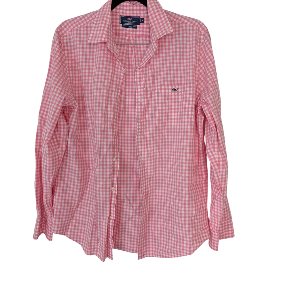 Vineyard Vines Men's Pink Gingham Tucker Shirt Sz.M